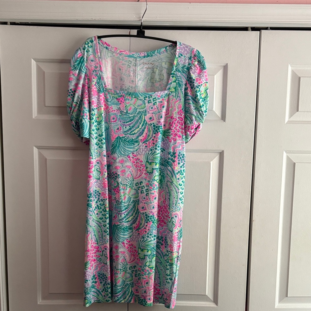 Lilly Pulitzer Pink and Green Floral Dress